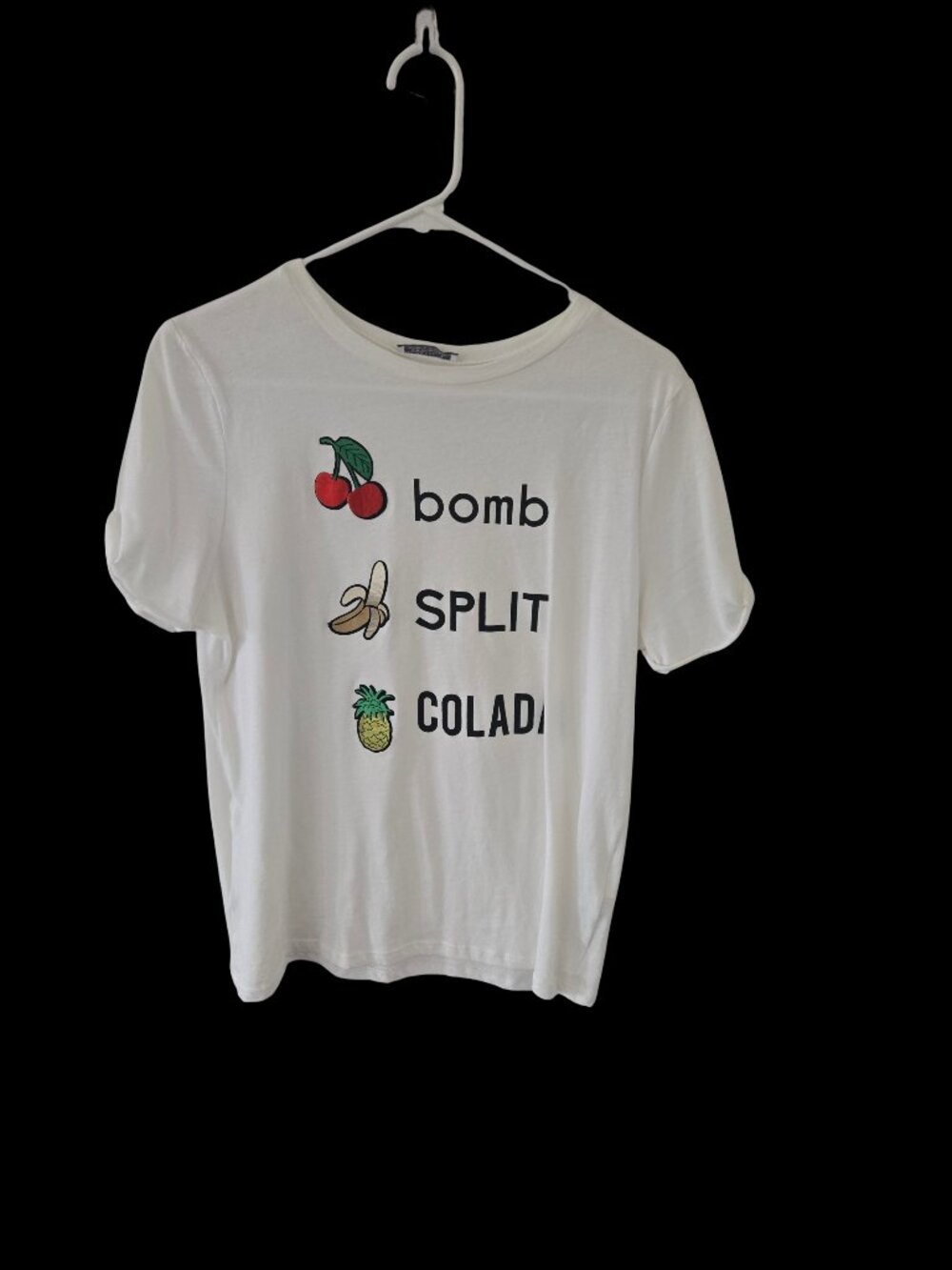 Zara Graphic Cotton T-Shirt – Cherry Bomb, Banana Split & Piña Colada Print